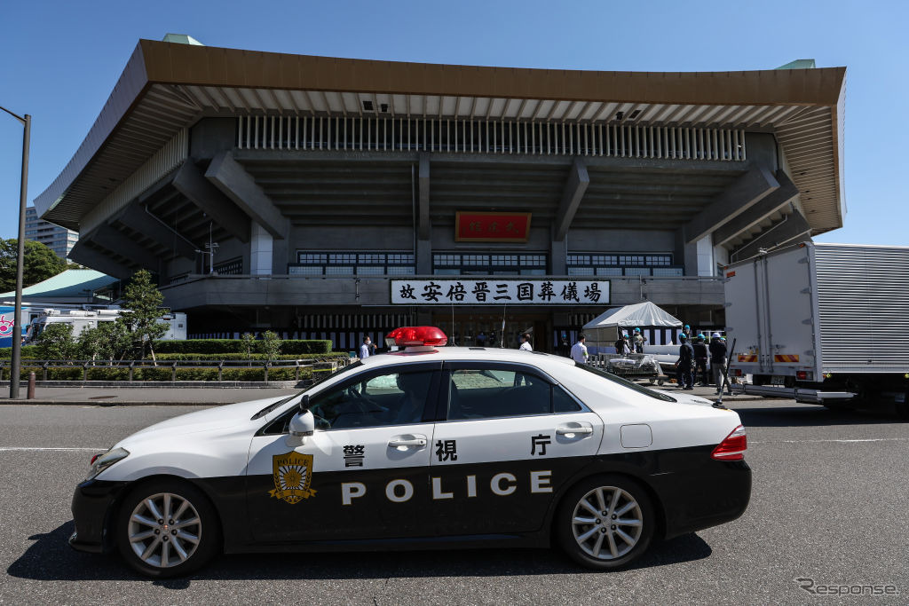 国葬儀場の設営（9月26日、東京・武道館）
