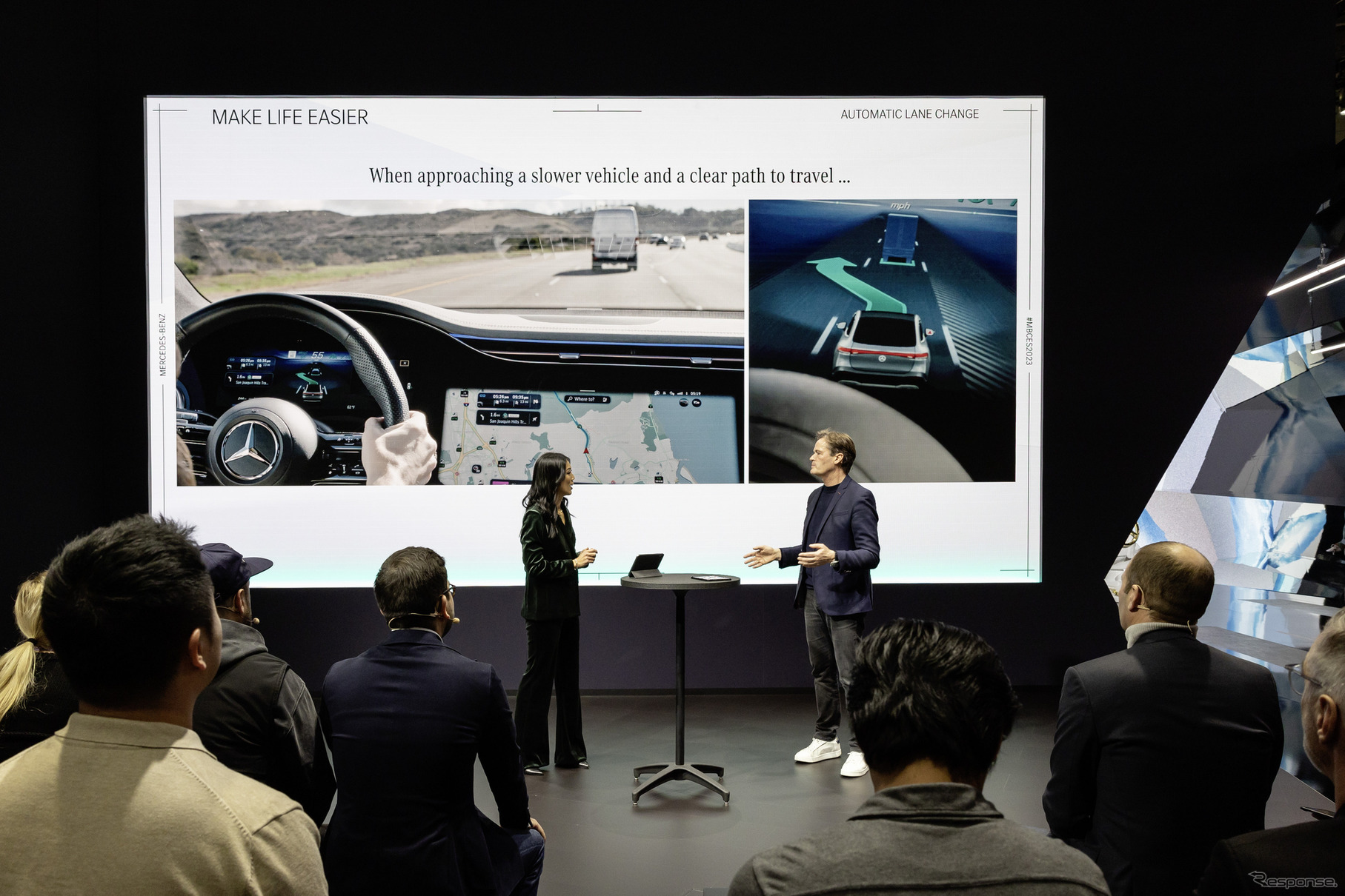メルセデスベンツの自動車線変更システム「アクティブ・レーン・チェンジアシスト」（CES 2023）