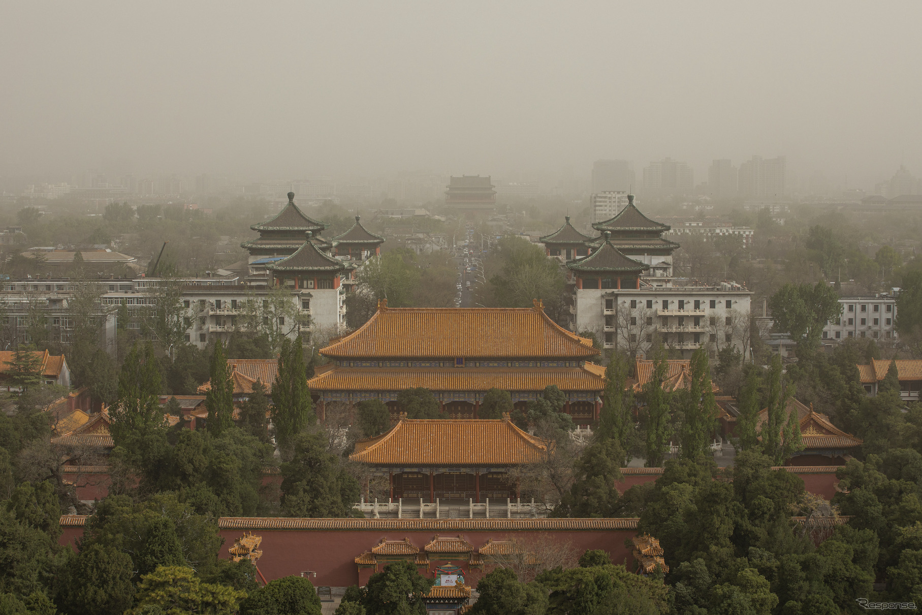 中国・北京での黄砂（4月11日）