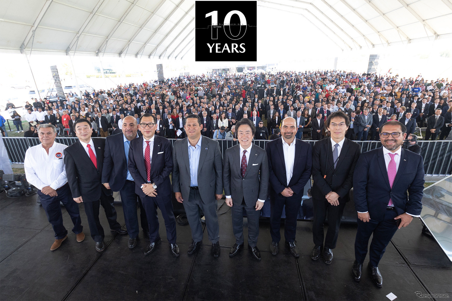 マツダのメキシコ工場の操業開始10周年記念式典