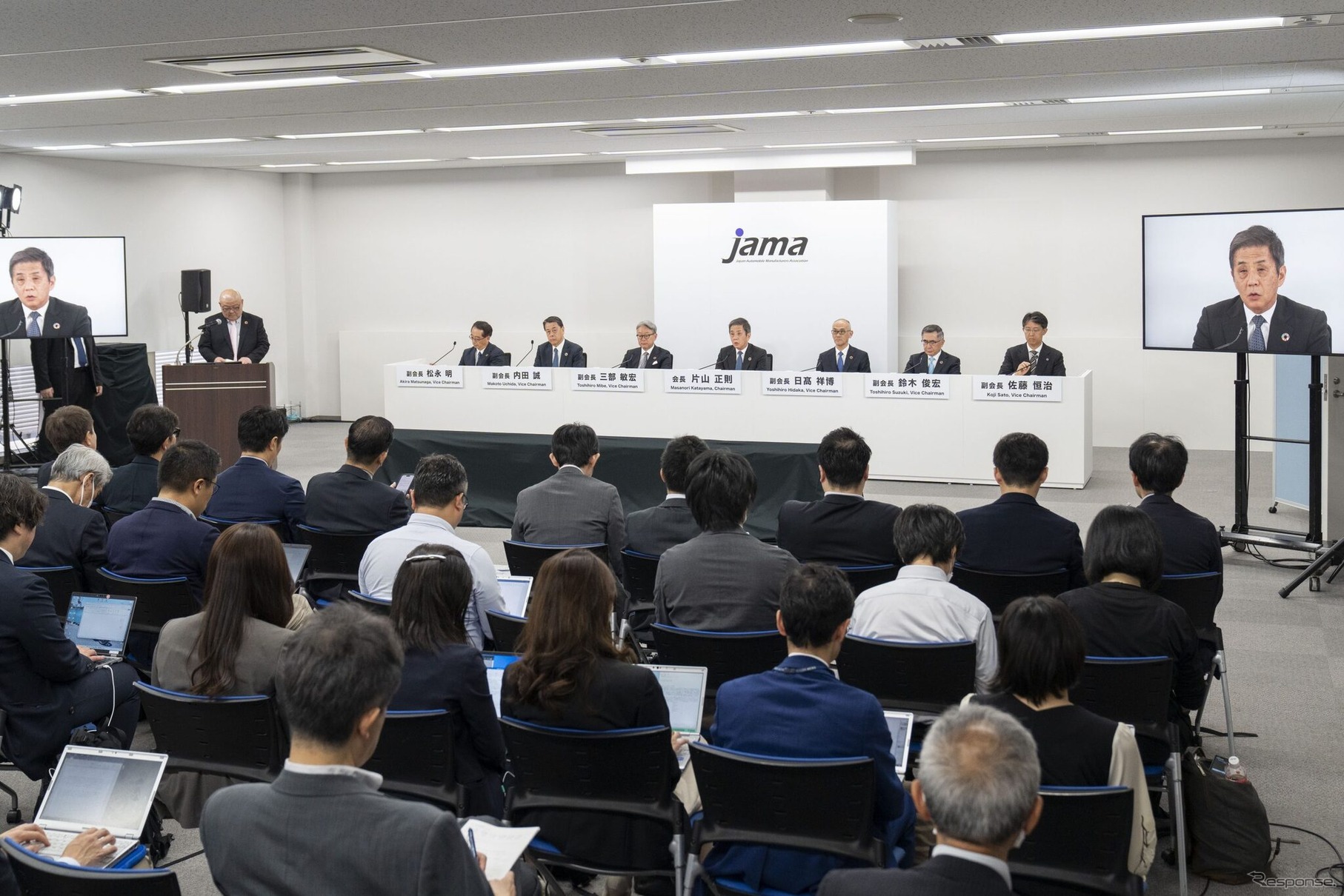 自工会の記者会見（5月23日）