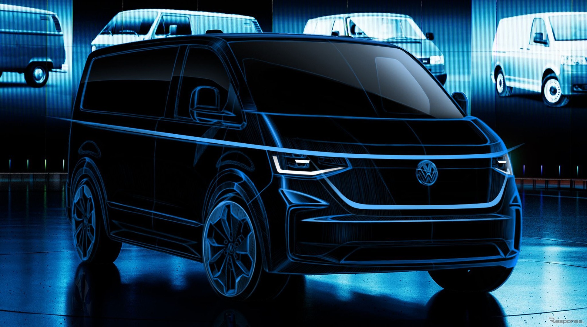 VW トランスポーター 新型のデザインスケッチ