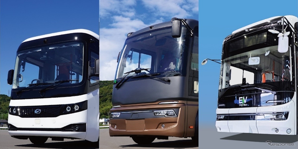 EVモーターズが開発した3車種のEVバス