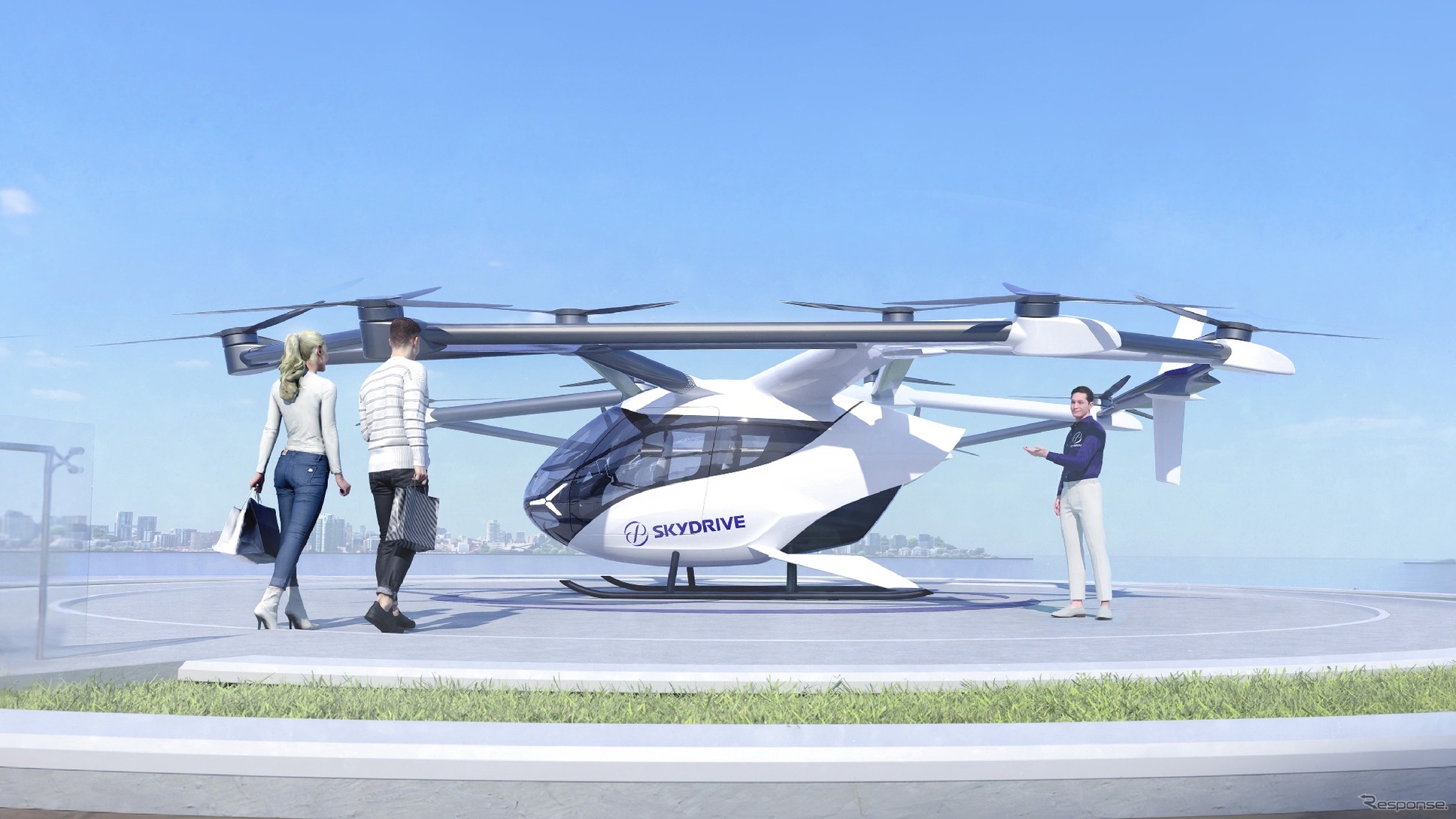 電動で垂直離着陸が可能な空飛ぶクルマ、SKYDRIVE（SD-05）