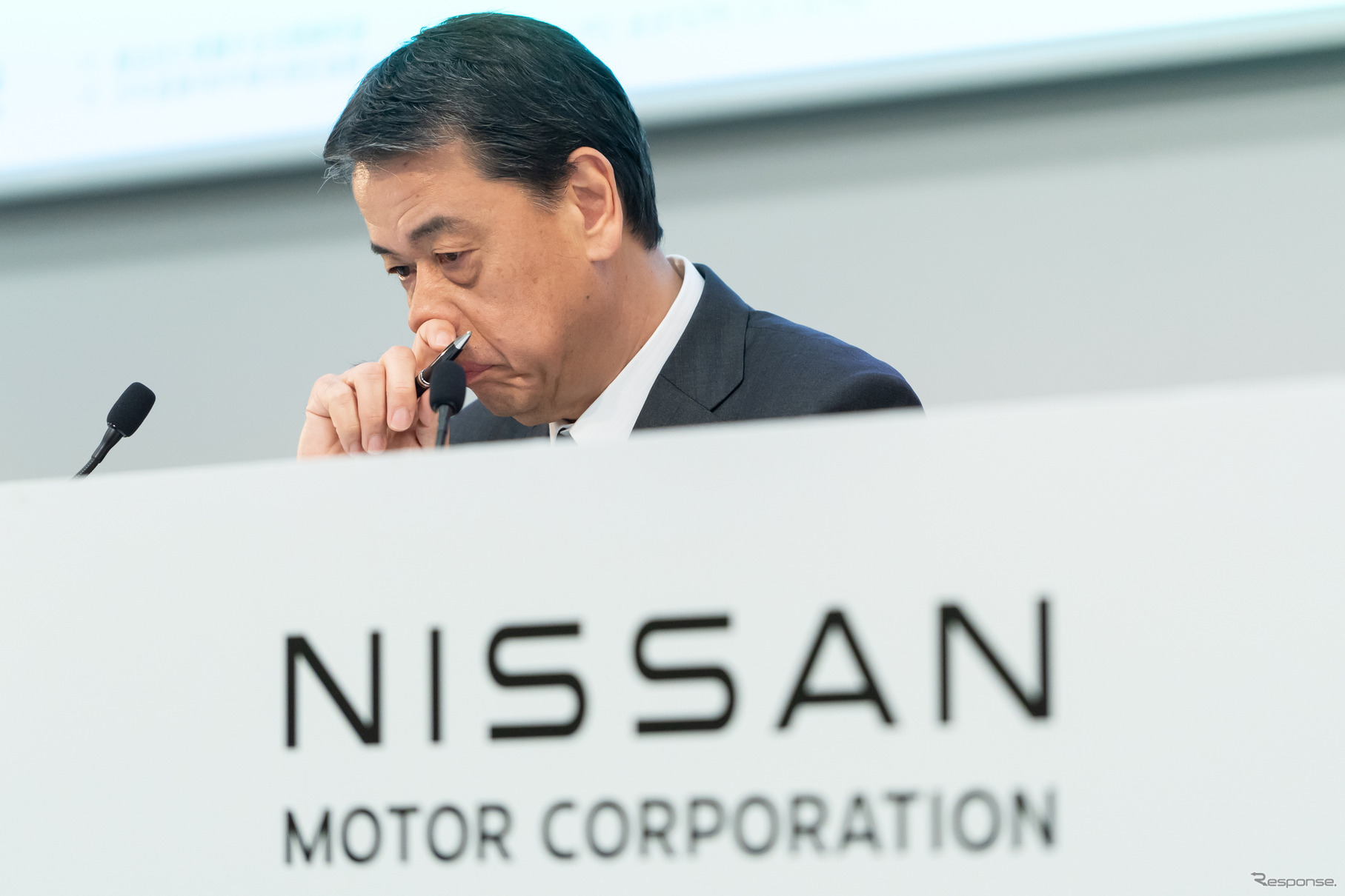 日産の内田誠社長（2月13日の会見）