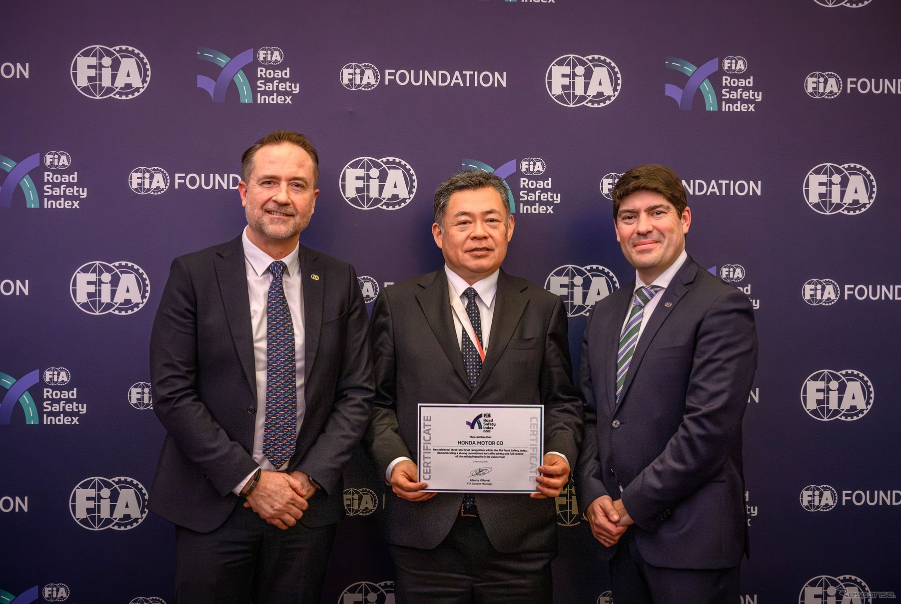 ホンダが国際自動車連盟（FIA）の定める交通安全への取り組み評価指標において自動車業界で初めて最高ランクの「3スター」獲得