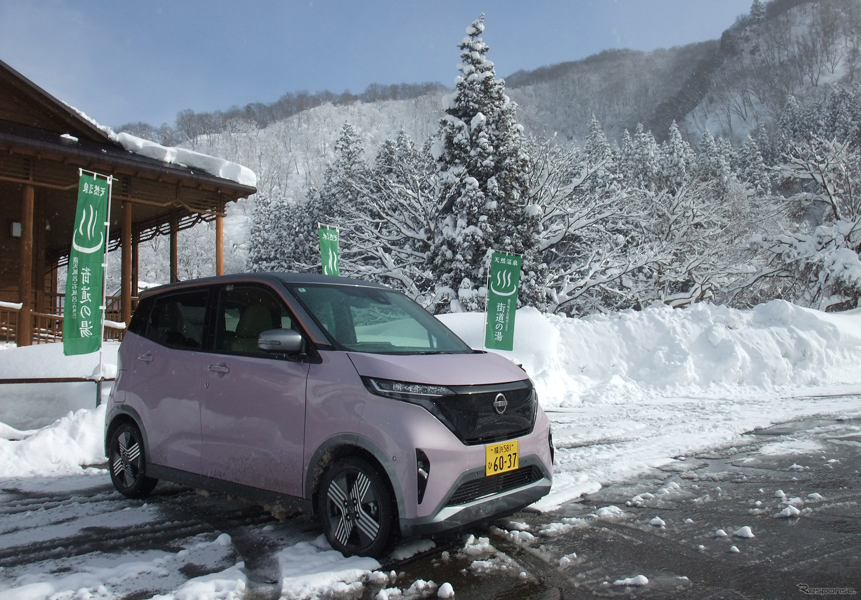 日産 サクラ。新潟の神立高原付近にて。