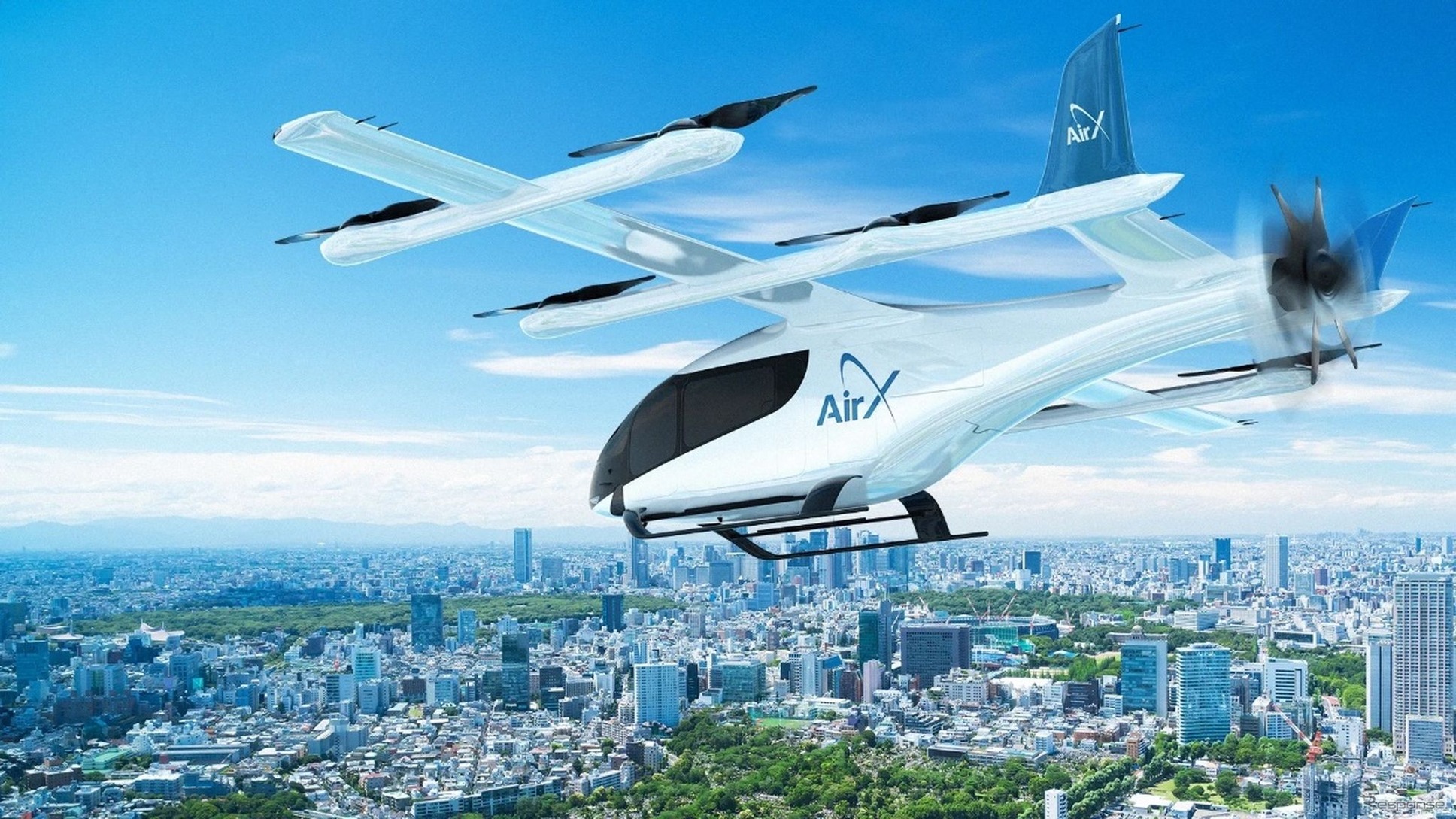 AirXのeVTOL（電動垂直離着陸機）のイメージ