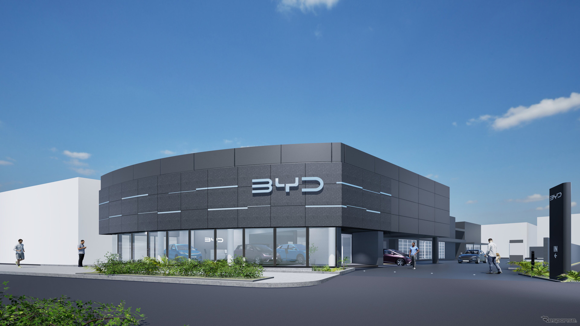 静岡県浜松市にオープンする「BYD AUTO 浜松」の完成イメージ