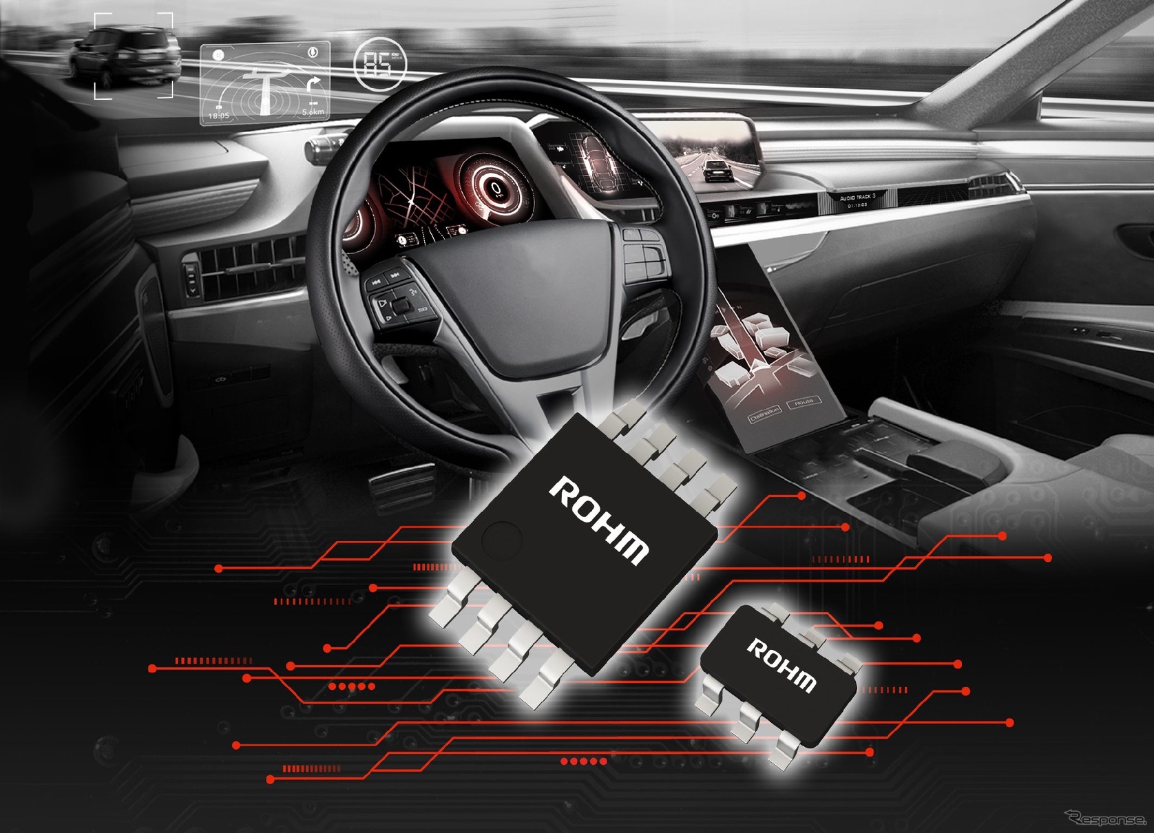 ロームが車載信頼性規格AEC-Q100準拠の高精度電流センスアンプ開発