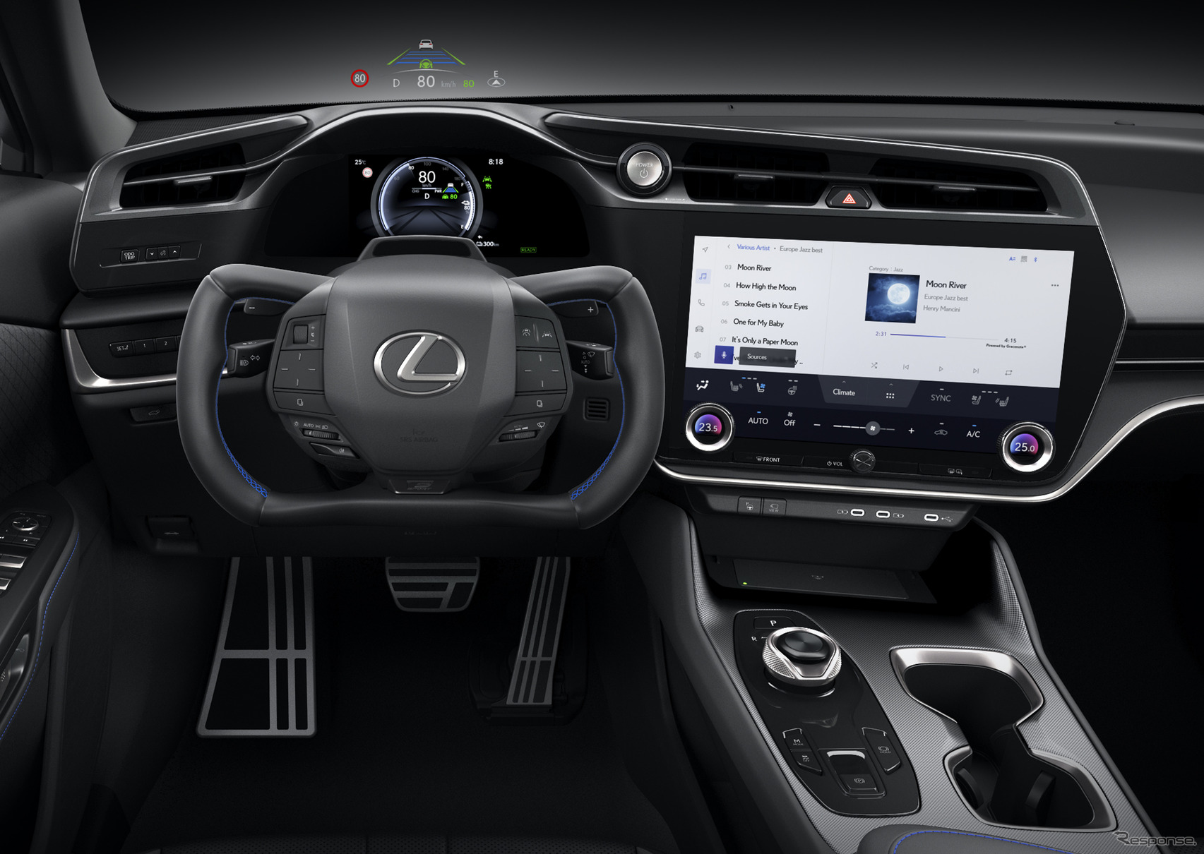 レクサス RZの「F SPORT」に採用されたステアバイワイヤ用ステアリングホイール