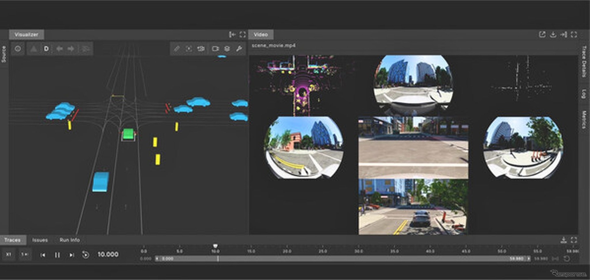 ForetellixのForetifyソフトが交差点シナリオを視覚化。マルチセンサーシミュレートカメラビューと3Dシナリオアニメーションを統合