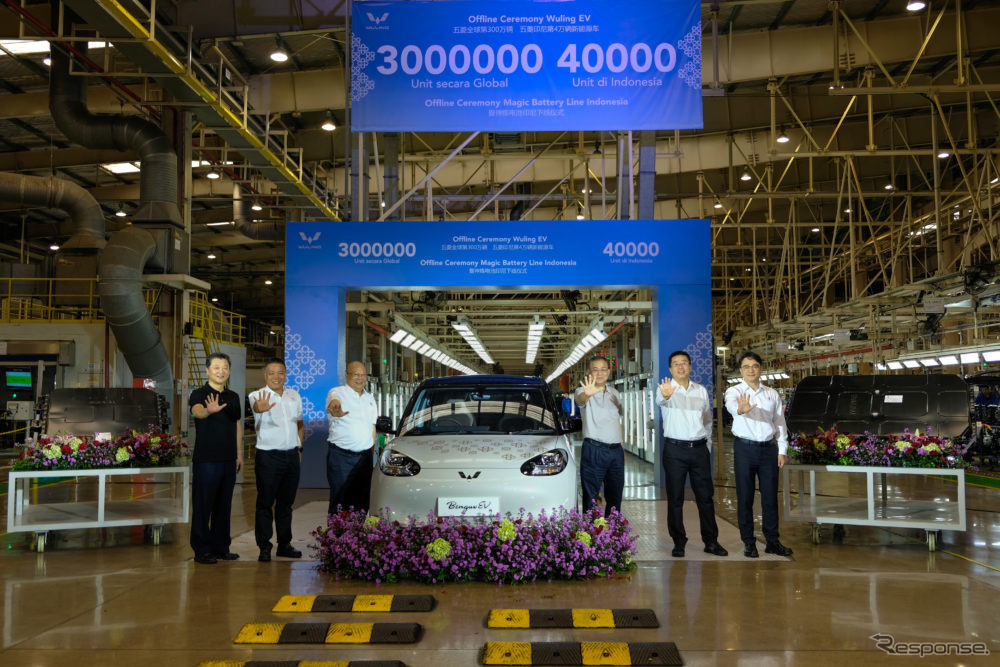上汽GM五菱（SGMW、ウーリン）がインドネシア工場において、世界EV生産300万台とインドネシアEV生産4万台を達成