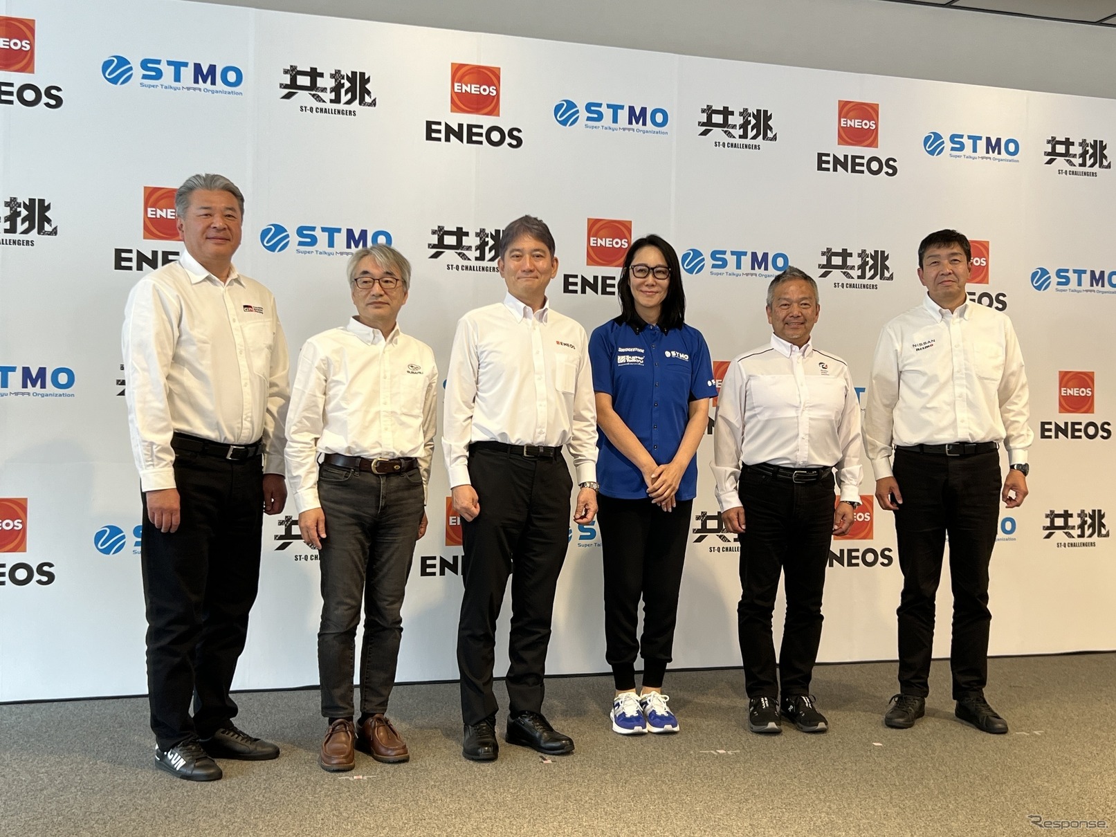 （左から）トヨタ中嶋氏、スバル藤貫氏、エネオス藤山氏、STMO桑山事務局長、マツダ梅下氏、日産モータースポーツ＆カスタマイズ木賀氏