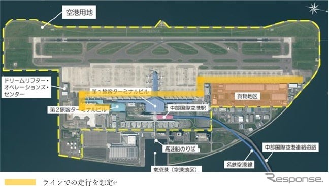 中部国際空港で3輪EV試験運用