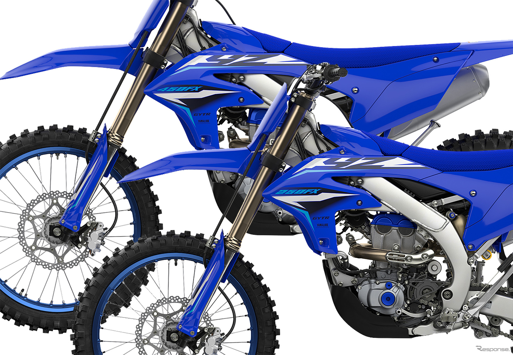 ヤマハのクロスカントリーバイク「YZシリーズ」2026年モデル。写真はYZ450FXとYZ250FX。