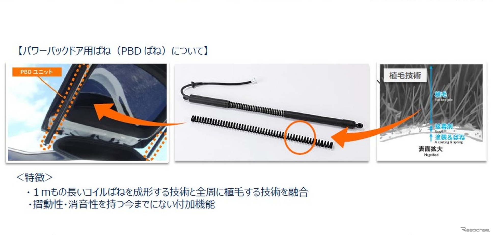 パワーバックドア用ばね（PBD ばね）