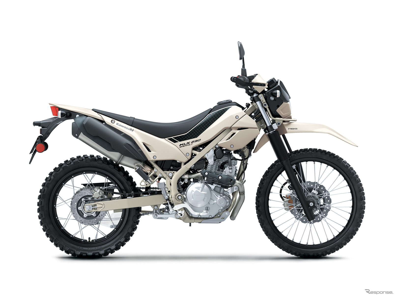 足つき性がアップしたカワサキ KLX230シェルパS(ホワイティッシュベージュ)