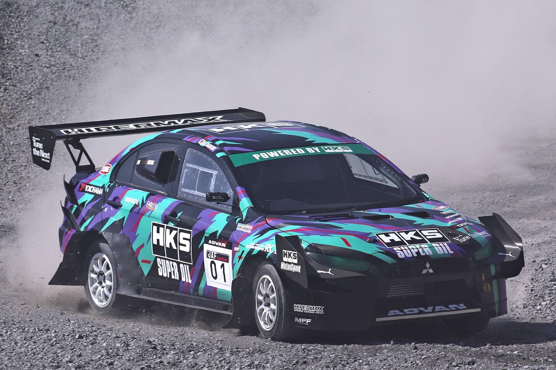D2クラスでシリーズチャンピオンを獲得した田口勝彦選手の『HKS ランサーエボリューション』