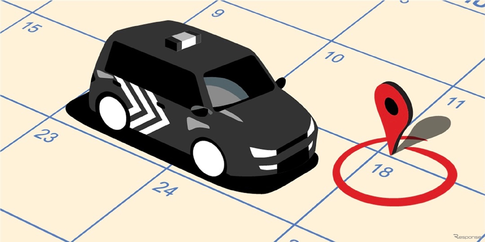 Uber Taxiの予約機能（イメージ）