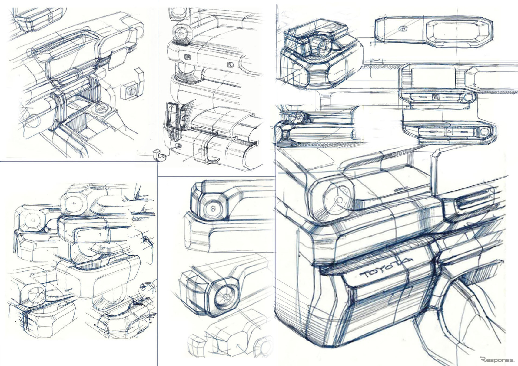 トヨタ ランドクルーザーFJのインテリアデザインスケッチ