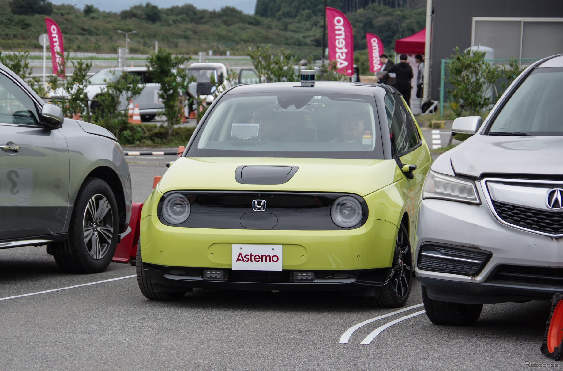 アステモの自操支援技術MDS(マニュアルドラビングサポート)を搭載したホンダeのテスト車