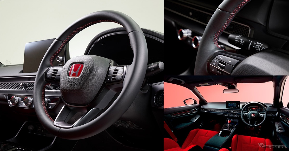 『シビック タイプR』用純正ステアリングホイール(本革製)装着イメージ