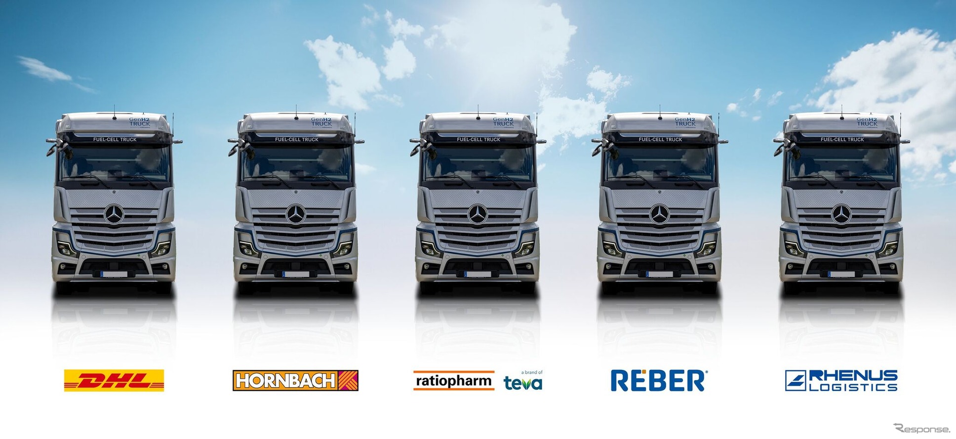 メルセデスベンツの燃料電池トラックの第2次実証実験に5社が参加
