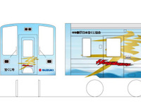 若桜鉄道の列車が大型バイクに変身…「隼」ラッピング車を運行 画像