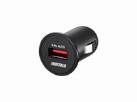 バッファロー、iPhone/Androidを自動判別するシガーソケット用USB急速充電器を発売 画像
