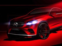 【ニューヨークモーターショー16】メルセデスGLCクーペ、スケッチ公開 …AMG版も設定へ 画像