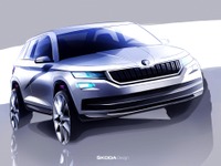 シュコダの新型SUV、コディアック …スケッチ公開 画像