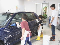 小学生が洗車＆事務…カーディテイリングショップで職場体験 画像