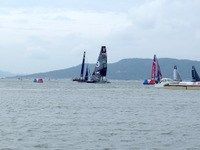 【アメリカズカップ】福岡ラウンドのレース始まる…至近距離で熱戦！ 画像