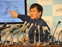 福島県沖の地震...気象庁会見中に、宮城県の津波予測を注意報から警報に引き上げ 画像