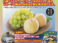 【夏休み】三菱自動車本社ショールーム、岡山フルーツ祭りを開催…白桃やマスカットなど限定販売 画像