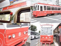 車内はバラの香り…岡山電軌の新ラッピング電車がデビュー 画像