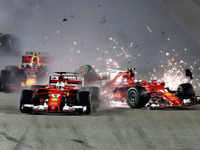 【F1 シンガポールGP】スタート直後の大波乱でフェラーリ2台リタイア、ハミルトンが今季7勝目 画像