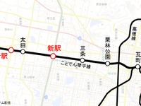 駅舎工事で指名競争入札…ことでん高松市内の三条~太田間に新駅 画像