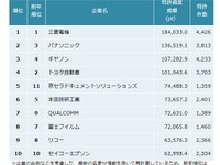 全産業の特許資産規模ランキング---三菱電機が1位 トヨタ自動車がトップ3圏外に 画像