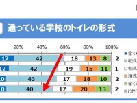小学校の和式トイレ減少傾向、学校で排便「恥ずかしい」6割 画像