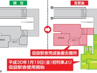 高架化に向け準備進む…東武鉄道の野田市駅、2018年1月19日から仮設駅舎に 画像