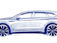 VW トゥアレグ 新型、ティザースケッチ…3月に公開予定 画像