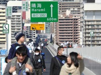 首都高を歩行者に開放、スカイウォークに5000人以上…晴海線開通直前 画像