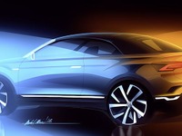 VWの最小SUV、『T-Roc』にカブリオレ設定へ…ティザースケッチ 画像