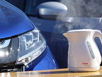EVやPHEV、ホットプレートや電気ポットが本当に使えるのか JAFが試してみた 画像