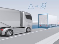 ボッシュ、大型トラックに最新の先進運転支援…歩行者や自転車との衝突を回避 画像