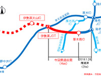 新東名 厚木南IC～伊勢原JCT、3月17日15時開通　東名の渋滞緩和へ 画像