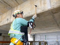 NEXCO中日本、補助器具「点検楽っく」を開発　コンクリート打音検査での疲労軽減 画像