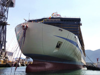 星空と海、「癒しの旅」に阪九フェリー新造船が進水　三菱造船 画像